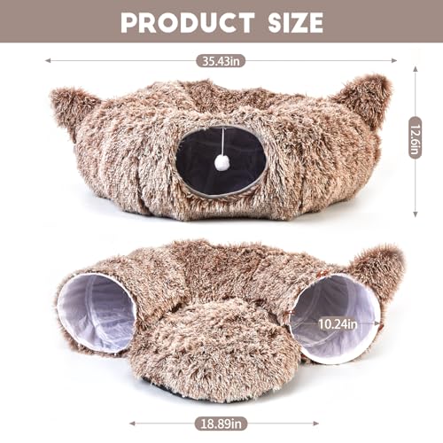 Large Cat Tunnel Bed & Cave Collapsible Plush