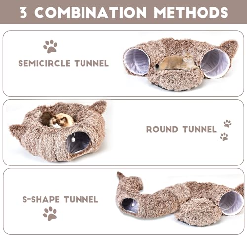 Large Cat Tunnel Bed & Cave Collapsible Plush