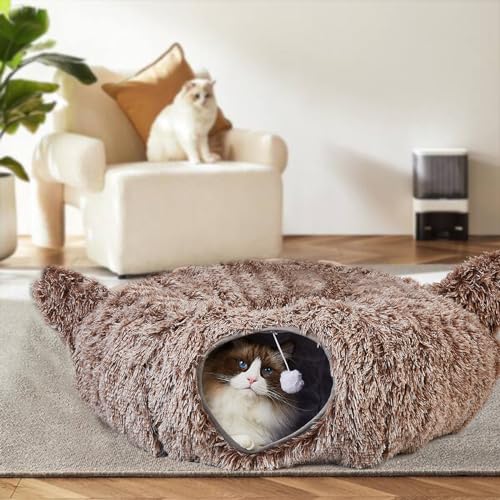 Large Cat Tunnel Bed & Cave Collapsible Plush