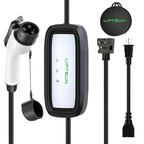 LiftSun Portable Level 1+2 EV Charger with 21ft Cable