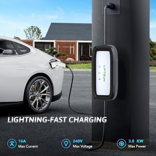 LiftSun Portable Level 1+2 EV Charger with 21ft Cable