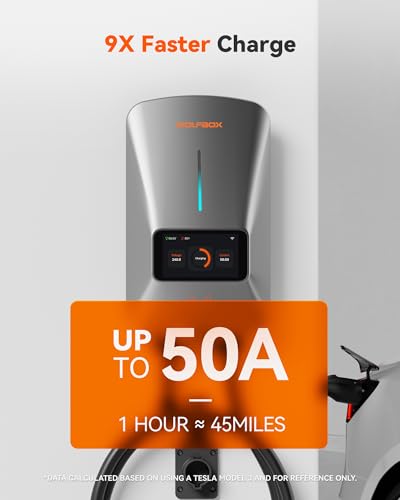 WOLFBOX Smart Home EV Charger, 50Amp 240V, Wi-Fi