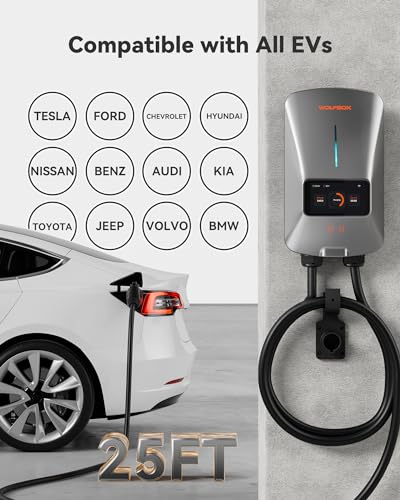 WOLFBOX Smart Home EV Charger, 50Amp 240V, Wi-Fi