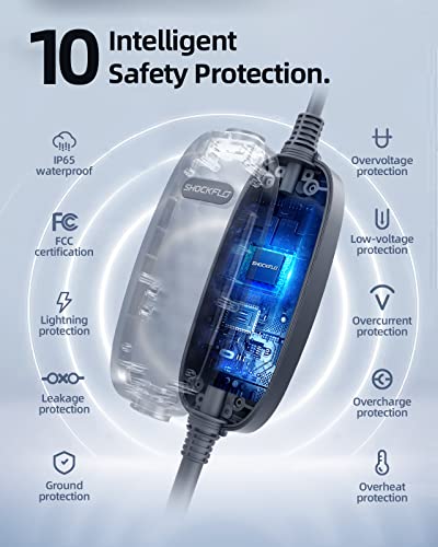 ShockFlo Level 1-2 EV Charger, 16A 110-240V 21ft
