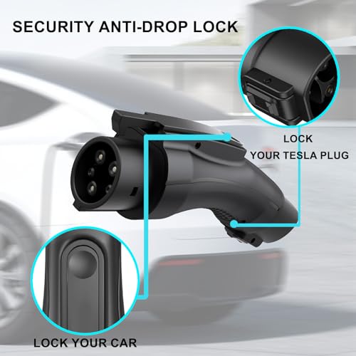Tesla to J1772 Adapter Max 60A 240V with Security Lock