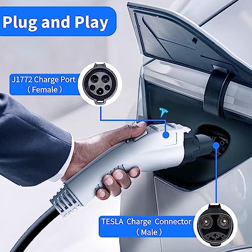 Tesla Adapter for J1772, 80Amp 240V AC, Model 3-Y-S-X