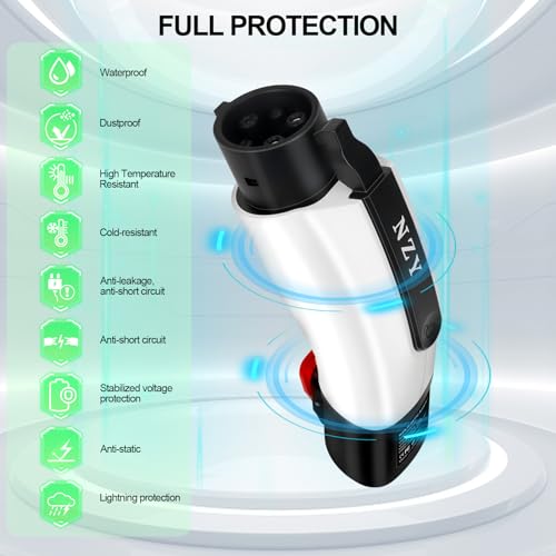 Tesla to J1772 Adapter, 60A, White Color EV Charger