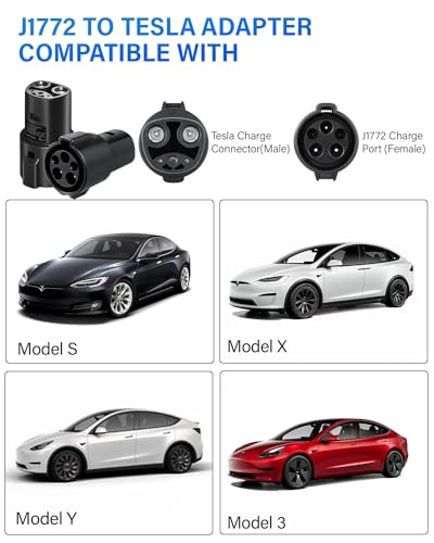 Tesla Compatible EV Charger Adapter, 80A/240 VAC, Model 3, Y, S, X