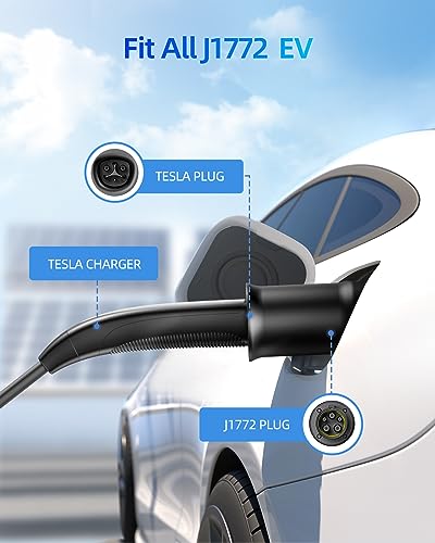 Tesla to J1772 Adapter-80A 250V, Compact Lightweight Adapter