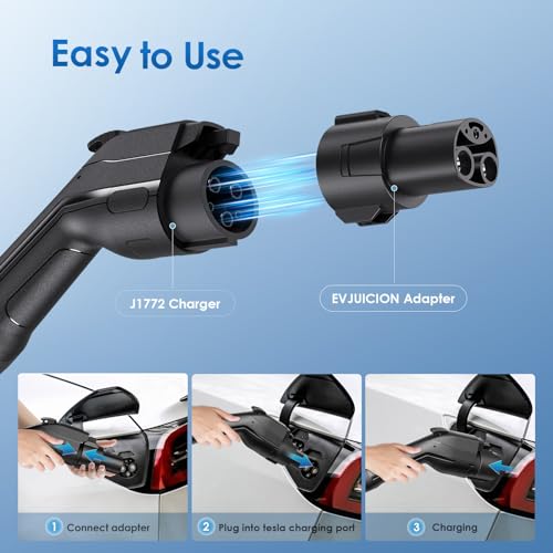 J1772 to Tesla Adapter 80AMP Fast Charging for Model 3 Y X S