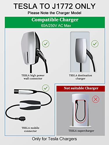 Tesla to J1772 Adapter: 60A 250V for EVs