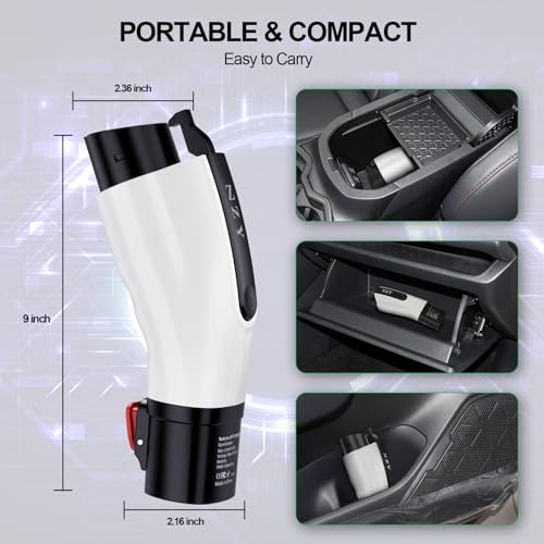 Tesla to J1772 Adapter, 60A, White Color EV Charger