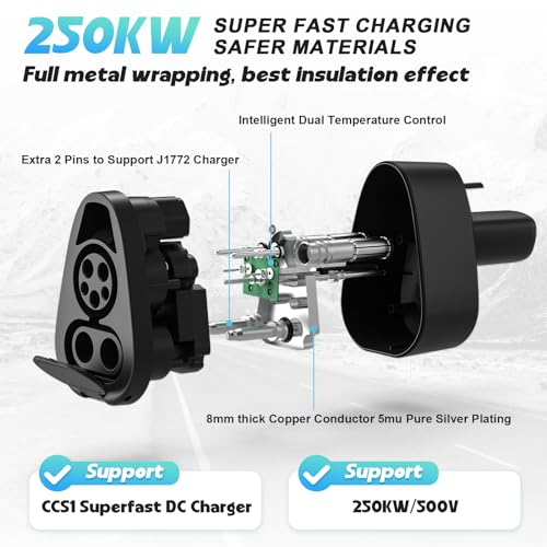 Tesla CCS1 Adapter, 250KW J1772 Nacs Charger, EV Charging