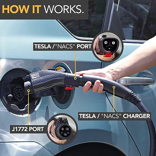 Tesla to J1772 Adapter - Max 60A/250V - Weather Proof