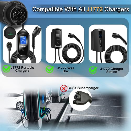Type 1 to Type 2 EV Charging Adapter