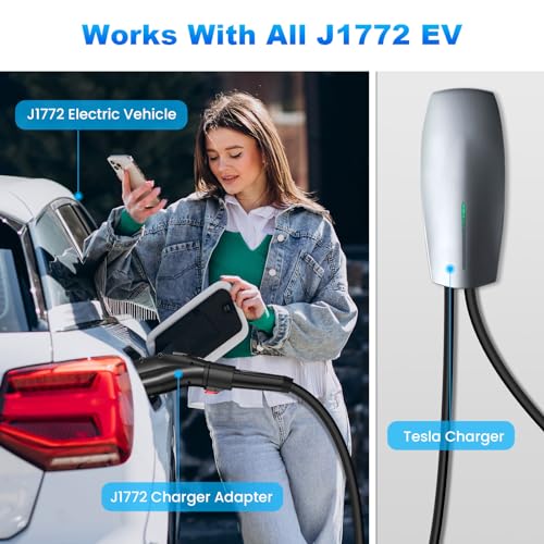 NEXPOW Tesla to J1772 Adapter - 60A 250V Plugin