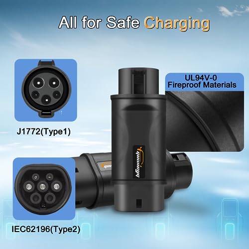 Type 1 to Type 2 EV Charging Adapter