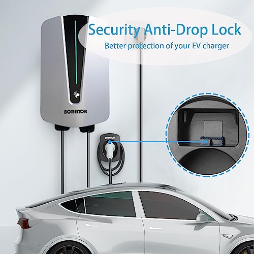 BORENOR Wall Mount EV Charger Cable Holder, Black