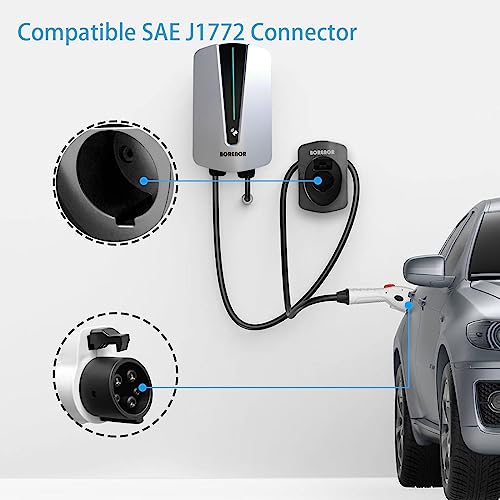 BORENOR Wall Mount EV Charger Cable Holder, Black