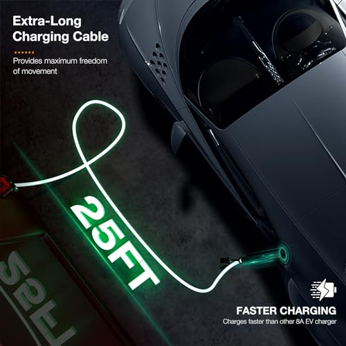 NOPAARD Level 1+2 Portable EV Charger with 25ft Cable