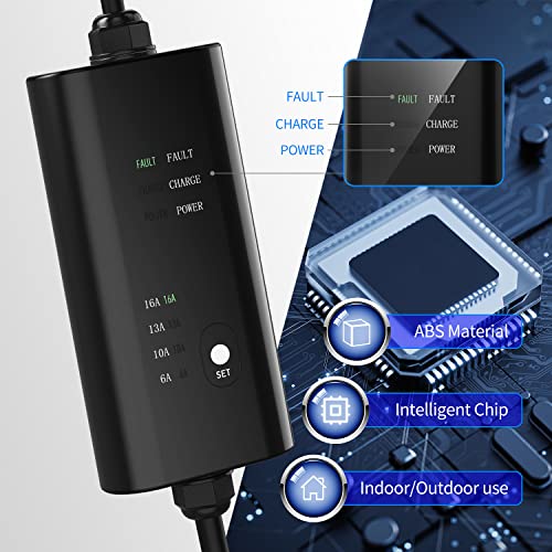Portable NEMA 5-15 EV Charger with Adjustable Amp Settings