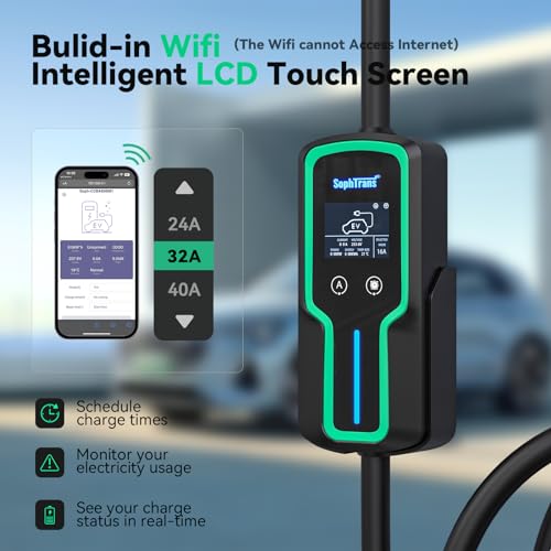 SOPHTRANS Level 2 EV Charger with WiFi, Wall Mounted