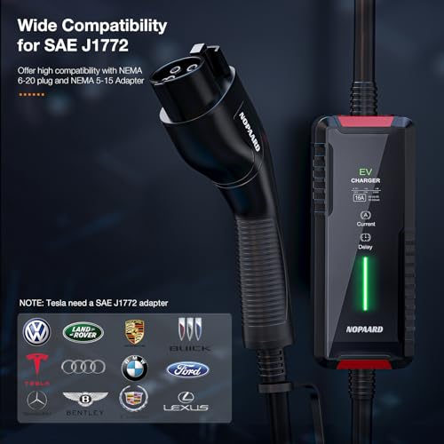 NOPAARD Level 1+2 Portable EV Charger with 25ft Cable