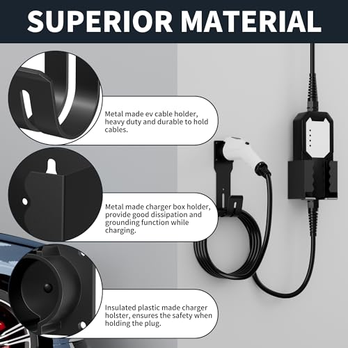 EV Charger Wall Mount Kit with J1772 Connector Holster