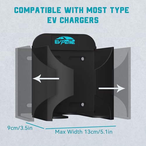 EV Charger Holder with Adjustable Control Box & Cable Organizer