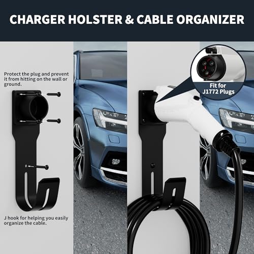 EV Charger Wall Mount Kit with J1772 Connector Holster