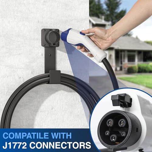 EV Charger Holder with J1772 Connector & Nozzle Holster