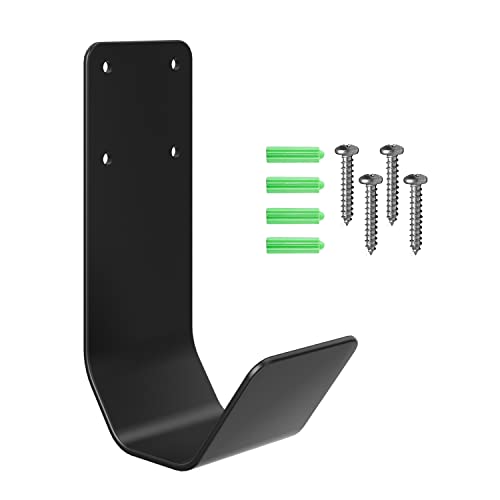 Wall-Mount EV Charger Cable Holder, Stainless Steel, Black