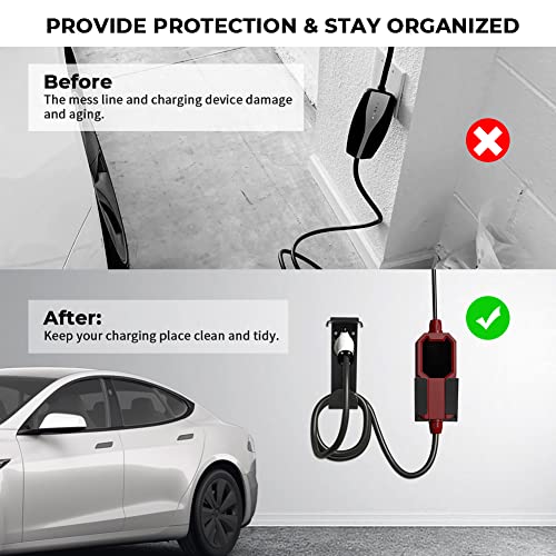 Wall Mount EV Charger Holder for J1772 & Tesla