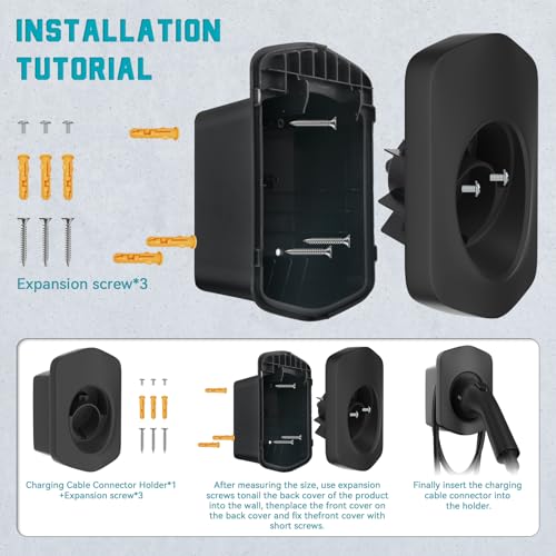 EV Charger Holder with Adjustable Control Box & Cable Organizer