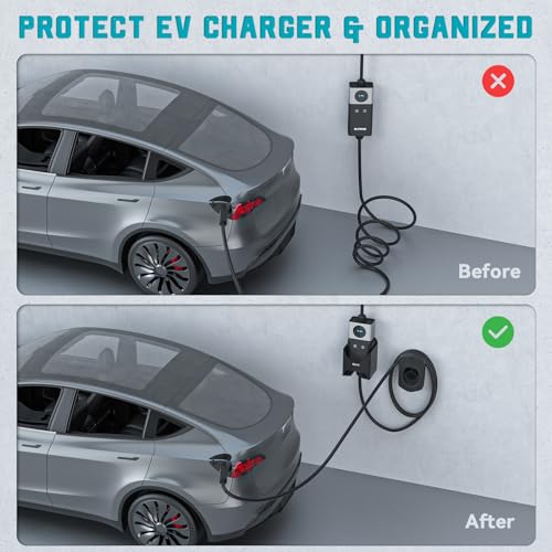EV Charger Holder with Adjustable Control Box & Cable Organizer