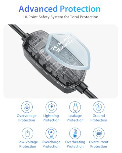 Portable Level 2 EV Charger with 25ft Cable