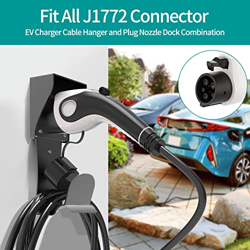 Wall Mount EV Charger Holder for J1772 Connector