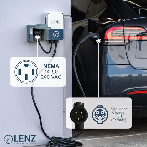 LENZ Level 2 40A EV Charging Station, NEMA 14-50 Plug