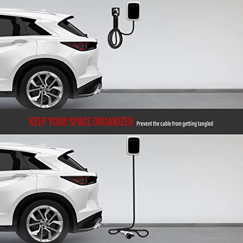 ENERLITES Wall-Mount EV Charger Cable Holder, Heavy-Duty Dock