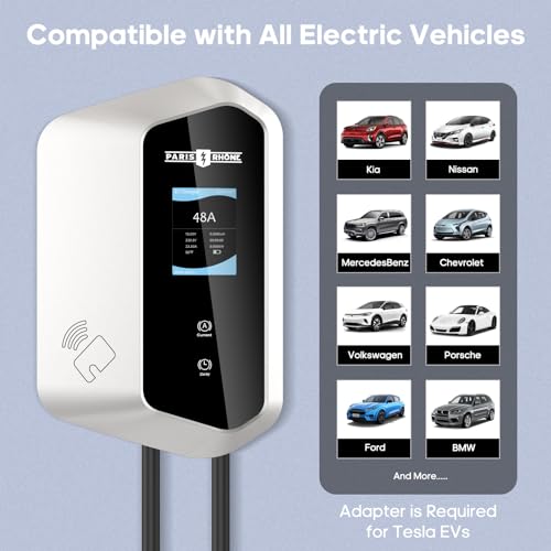 Paris Rhône 48A UL Listed EV Charger, Wi-Fi Control