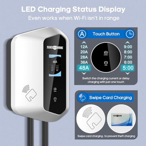 Paris Rhône 48A UL Listed EV Charger, Wi-Fi Control