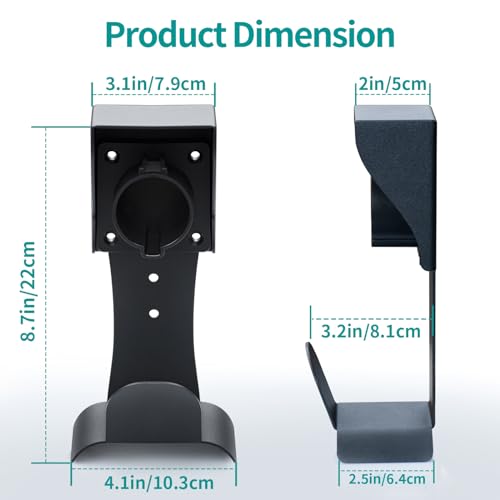 Wall Mount EV Charger Holder for J1772 Connector