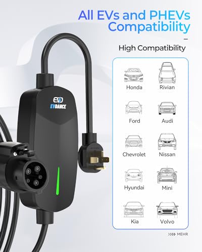 Portable Level 2 EV Charger with 25ft Cable