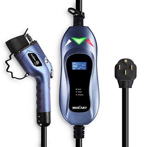 MUSTART Level 2 EV Charger, 40 Amp, 240V, 25ft Cable