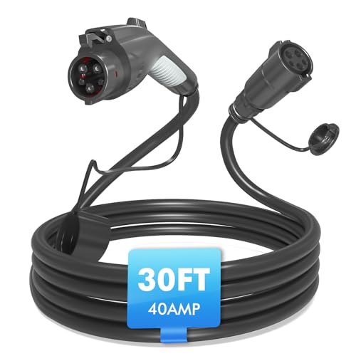 30ft 40Amp J1772 Extension Cable for Level 1/2 EV Chargers
