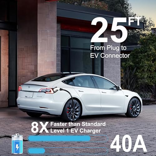 Adjustable Level 2 EV Charger with 25ft Cable