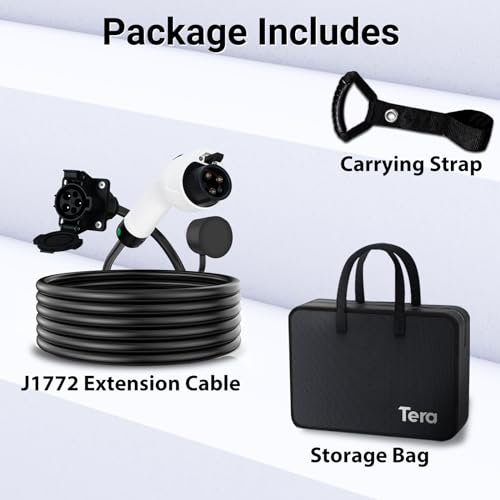 Tera EV Charger J1772 22ft Cord with Carrying Bag