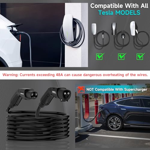 Tesla 48Amp Upgraded Charger Extension Cable, 20FT with Bag