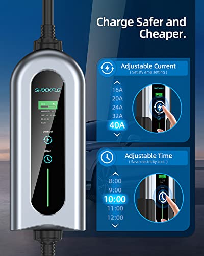 SHOCKFLO Level 2 EV Charger (40Amp, 240V) with NEMA 14-50P