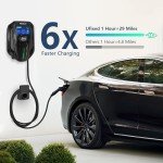 16A Portable EV Charger Extension Cable, 25FT, 110V-240V